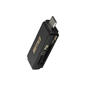 バッファロー USB3.2 Type-C 接続 ポータブルカードリーダー【 SDXC/SDHC/SD/MMC/RS-MMC/microSDXC/microSDHC/microSD/UHS-I 対応 】 iPhone 15 / 15 Pro iPad スマホ タブレット パソコン BSCR125U3CBK