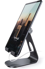 タブレット スタンド アルミ ホルダー 角度調整可能 Lomicall stand : 卓上縦置きスタンド タブレット置き台 デスク台 設置 aluminium テレワーク 在宅 ワーク Zoom 会議 タブレット対応(4~13'') ミニ エア プロ ipad 10 第十世代 ipad9 第九世代 ipad Air mini Pro 第六世代