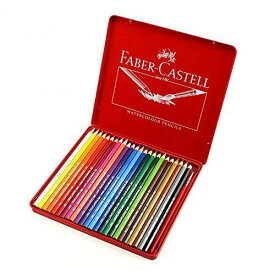 ファーバーカステル FABER-CASTELL 水彩色鉛筆 24色 赤缶