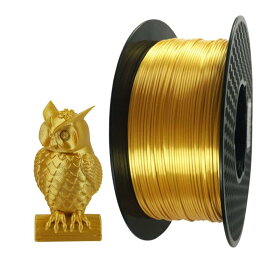 3DプリンターシルクPLA フィラメント ゴールド 1.75mm 1KG 3D PLA ゴールド フィラメント 金 金属の質感 金属色 シャインシャイニー シルキーフィラメント 金属の光沢 (真の金メッキ、滑らかな表面に近い）CC3D シルクゴールド 金色(Gold)