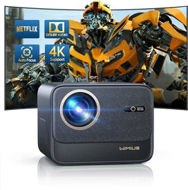 【2024進級プロ版】WiMiUS プロジェクター 高輝度750ANSI Android TV11.0 ドルビーサウンド 4K対応 5GWiFi Bluetooth5.3【自動フォーカス/自動台形補正/密閉 型光学防塵/家庭用・ビジネス両用】天井吊り/三脚対応/スマホ/タブレット/PC/TV Stick/Switch/PS対応