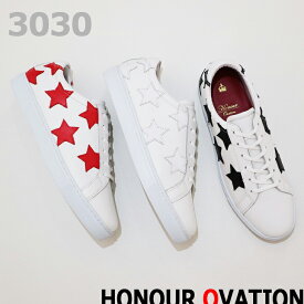 アナーオベーション（Honour Ovation） スニーカー オールレザー STAR デザインスニーカー 3030　240327