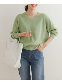 【SALE／30%OFF】コットン畦Vネックニット URBAN RESEARCH DOORS アーバンリサーチドアーズ トップス ニット ホワイト パープル グリーン【RBA_E】【送料無料】[Rakuten Fashion]