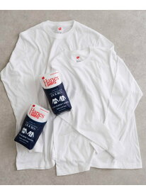 『別注』Hanes*DOORS 2P DOORS Fit Long-Sleeve T-shirts URBAN RESEARCH DOORS アーバンリサーチドアーズ トップス カットソー・Tシャツ ホワイト[Rakuten Fashion]