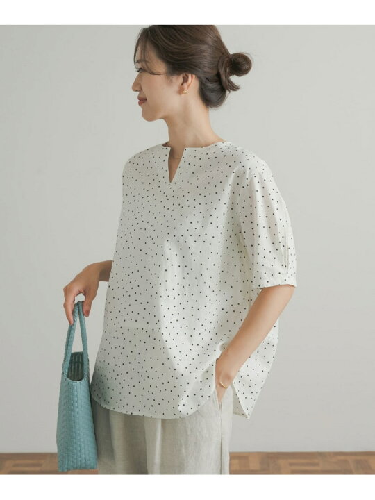楽天市場】【SALE／50%OFF】リネンコットンドットブラウス URBAN 