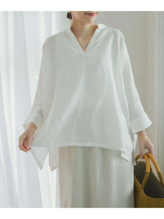 楽天市場】【SALE／30%OFF】リネンショルダーレーススキッパーブラウス  