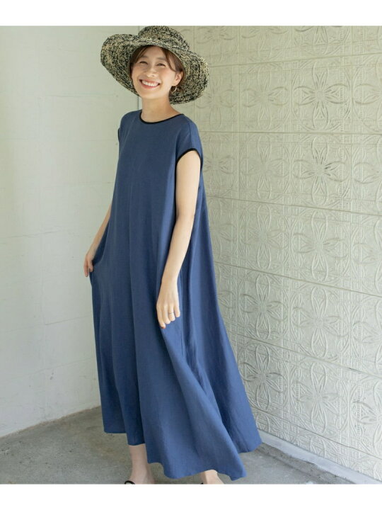楽天市場】【SALE／30%OFF】リネンレーヨンバイカラーワンピース URBAN  
