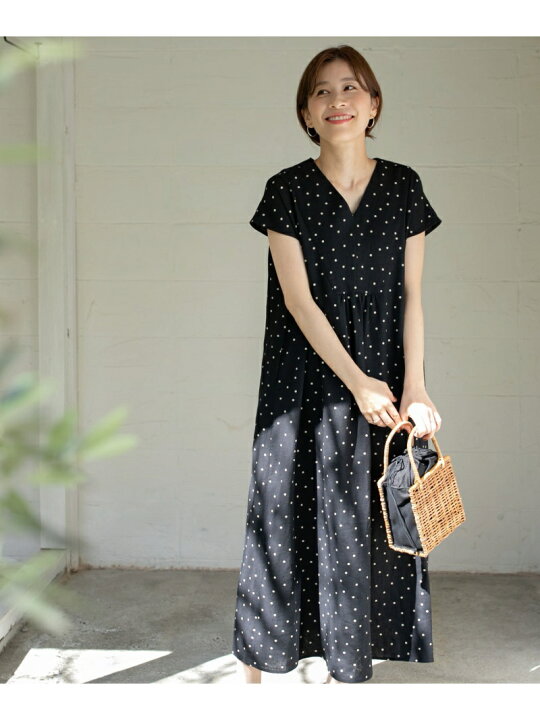 楽天市場】【SALE／20%OFF】リネンレーヨンドットワンピース URBAN  