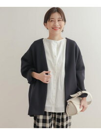 【SALE／30%OFF】ダンボールニットノーカラージャケット URBAN RESEARCH DOORS アーバンリサーチドアーズ ジャケット・アウター ノーカラージャケット ネイビー グレー【RBA_E】【送料無料】[Rakuten Fashion]