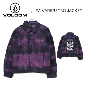 【VOLCOM ボルコム】メンズ デニム ジャケット アウター FA VADERETRO JACKET カラー TDY 紫 黒 タイダイ(長袖 Gジャン スノーボード スケートボード 新作)