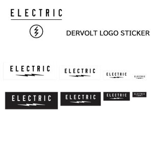 配送追跡メール便対応【electric エレクトリック】スノーボード ゴーグル ステッカー DERVOLT LOGO STICKER(スノボー 角型 白黒 ボルトロゴ)