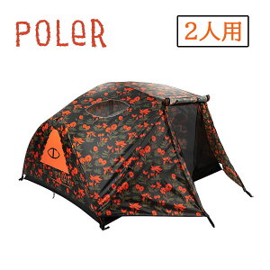 �yPOLeR �|�[���[�z�A�E�g�h�A �L�����v 2 MAN TENT 2�l�p �e���g �J���[ ORCHID FLORAL BLACK( outdoor camp vibes �y��)