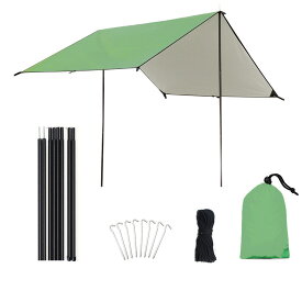 M(2x3m) テント用 厚い ピュアコットン 1~3人用 4シーズン防水 UVカット ソロ 天幕シェード オーニング アウトドア ポータブル 収納袋付き 持ち運び便利