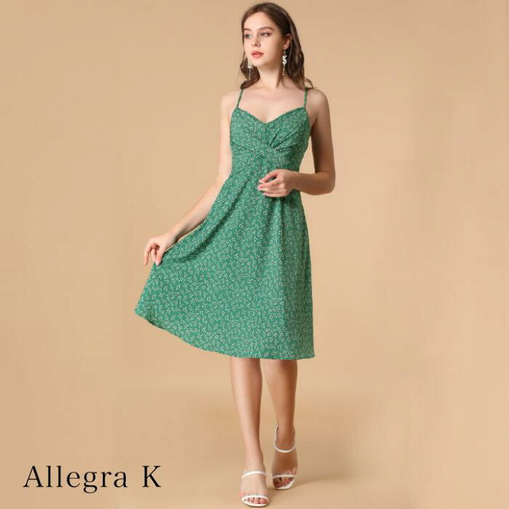 楽天市場】Allegra K 花柄 キャミワンピース 膝丈 レディース お洒落 