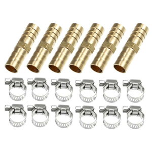 uxcell �z�[�X�o�[�u�u���X�A�_�v�^�[ �N�����v12�t�� 12mm 2 �E�F�C I �V�F�C�v ��C �� �K�X �� �z�Ǘp 6�Z�b�g����