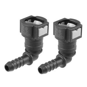 X AUTOHAUX �R�����C���N�C�b�N�R�l�N�g 90�x �v�b�V���I���V���O���o�[�u�A�_�v�^�[ �R�l�N�^ 3/8?5/16�S���`���[�u�p 2��