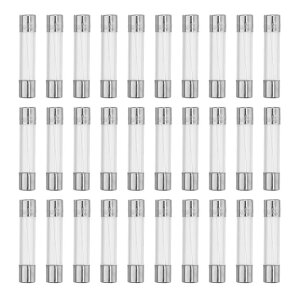 X AUTOHAUX 30個入り 1.5A クイックブローグラスチューブヒューズ 250V 6x30mm 0.24x1.18インチ 車用ガラスチューブヒューズ