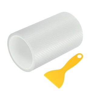 uxcell 車用ドアシルプロテクターフィルムカバー 500x15cm カーボンファイバーパターン ユニバーサル トラック SUV アンチスクラッチ アクリル クリア スクレーパーツール付き