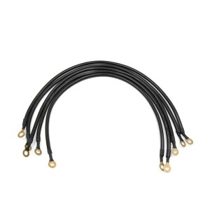 uxcell �o�b�e���[�P�[�u�� �o�b�e���[���C���[ �A�[�V���O�P�[�u�� �A�[�X�P�[�u�� 46cm �����ԗp DC 12V DC 24V 6mm�ے[�q �u���b�N 5����