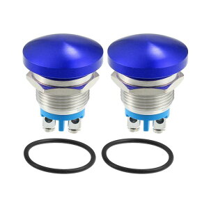 uxcell �����{�^���X�C�b�` �w�b�h�`�� ��u�̃L�m�R �h�� IP65 �ԗp ���� 16mm 3A 250V �u���[ 2�Z�b�g