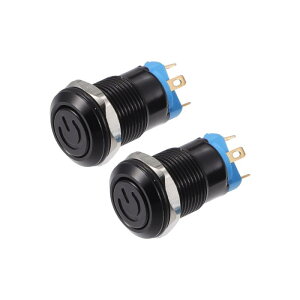 X AUTOHAUX 2Zbg 12mm 0.47" ԍڗpZtbLOvbV{^XCb` I/ItXCb` CeA 12V 4s EhLbv A~jE ~hCg