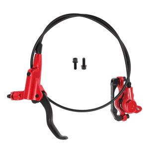 BULLSPANN 1セット 自転車ブレーキアクセサリー アルミニウム合金 ブレーキハンドルバー フロント左ブレーキレバーと850mmブレーキワイヤー ロードバイク MTB用 レッド