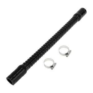 X AUTOHAUX ブラック 長さ400mm 内径20mm ホースバンド付き シリコンホース 耐油ホース エアダクトホース フレキシブルエキゾーストホース 自由に曲がる フレシキブルホース 車 シリコン蛇腹ホー