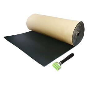 uxcell 断熱マット 車用断熱マット 吸音マット 防音フォーム 断熱材 断熱シート デッドニング フォーム製 遮音防音材料 熱反射 吸音 自動車 ドア断熱 エンジン 屋根用 60x100cm 厚さ10mm ローラー