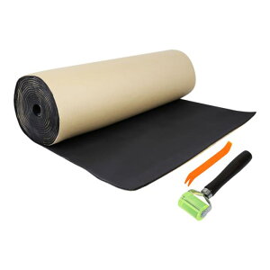 uxcell 断熱マット 車用断熱マット 吸音マット 防音フォーム 断熱材 断熱シート デッドニング フォーム製 遮音防音材料 熱反射 吸音 自動車 ドア断熱 エンジン 屋根用 152x100cm 厚さ5mm ローラー