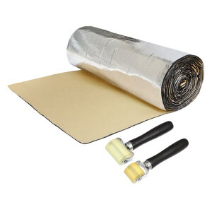 uxcell 断熱マット 車用断熱マット 吸音マット 防音フォーム 断熱材 断熱シート デッドニング アルミ箔 フォーム製 遮音防音材料 熱反射 吸音 自動車 ドア断熱 エンジン 屋根用 100x100cm 厚さ5mm