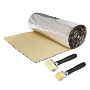 uxcell 断熱マット 車用断熱マット 吸音マット 防音フォーム 断熱材 断熱シート デッドニング アルミ箔 フォーム製 遮音防音材料 熱反射 吸音 自動車 ドア断熱 エンジン 屋根用 152x100cm 厚さ5mm