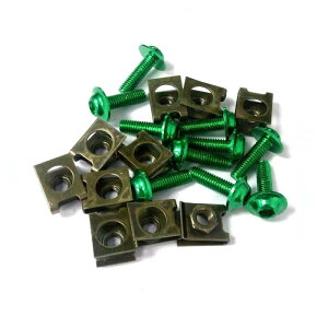 uxcell �I�[�g�o�C �t�@�X�i�[ �N���b�v �l�W �L�b�g ������ U���^ M6 �I�[�g�o�C �t�F�A�����O �t�@�X�i�[ �N���b�v �O���[�� �{���g �l�W 10����