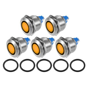 X AUTOHAUX 5�Z�b�g LED�C���W�P�[�^�[���C�g 19mm 230V AC ���^���V�F�� �h���p�C���b�g�_�b�V���V�O�i�������v �ԗ��g�� �b�N�p�C�G���[