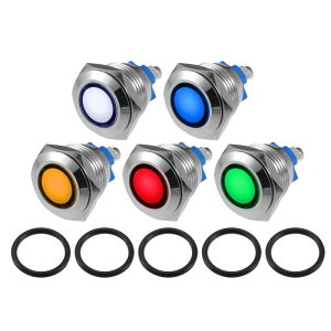 X AUTOHAUX 5��LED�C���W�P�[�^�[���C�g 16mm 230V AC ���^���V�F�� �h���p�C���b�g�_�b�V���V�O�i�������v �ԗ��g���b�N�p �C���e���A �F�̓A�\�[�g����܂�