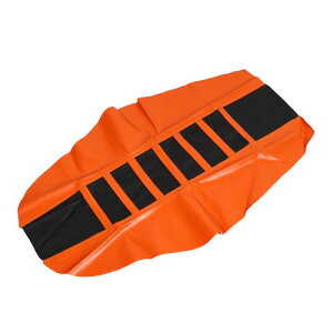 uxcell シートカバー ユニバーサル オートバイ ダートバイク 人口皮革 柔らかい 滑り止めシートクッション オレンジ ブラック