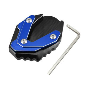 X AUTOHAUX 1セットのオートバイキックスタンド延長パッドサイドスタンドサポートプレート ブラ ックブルー Suzukiに対応ジクサー250 SF 2018-2023用