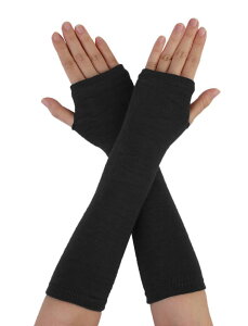 uxcell Woman Elastic Fingerless Elbow Length Arm Hand Warmers Gloves 2 Pairs ubN One Size