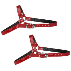 Allegra K Womens Detachable Shoe Straps Bands Adjustable Anti-Slip Shoe Straps Belts with Buckle for Heels Glossy red