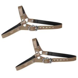 Allegra K Womens Detachable Shoe Straps Bands Adjustable Anti-Slip Shoe Straps Belts with Buckle for Heels Glossy coffee