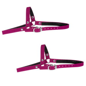 Allegra K Womens Detachable Shoe Straps Bands Adjustable Anti-Slip Shoe Straps Belts with Buckle for Heels Suede aubergine