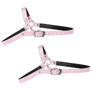 Allegra K Womens Detachable Shoe Straps Bands Adjustable Anti-Slip Shoe Straps Belts with Buckle for Heels Glossy pink