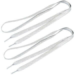 uxcell 靴ひも シューストリング 女性男性用 グリッター シルバー 質感 メタリック ペア