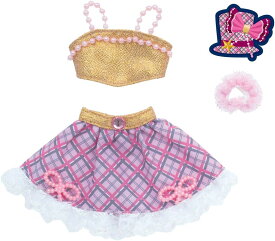 リカちゃん ドレス 原宿ガールズスクールコーデドレスセット GIRLS CHECK ゴールド