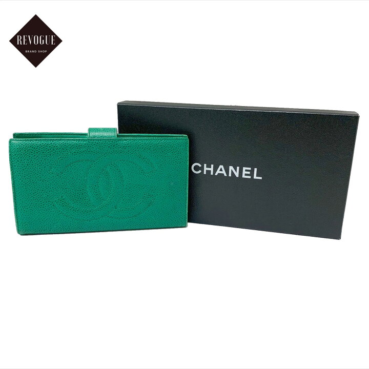 ◆CHANEL シャネル デカココマーク キャビアスキン 二つ折り長財布 GR 緑 3194443 ヴィンテージ vintage 正規品 | REVOGUE【リヴォーグ】楽天市場店
