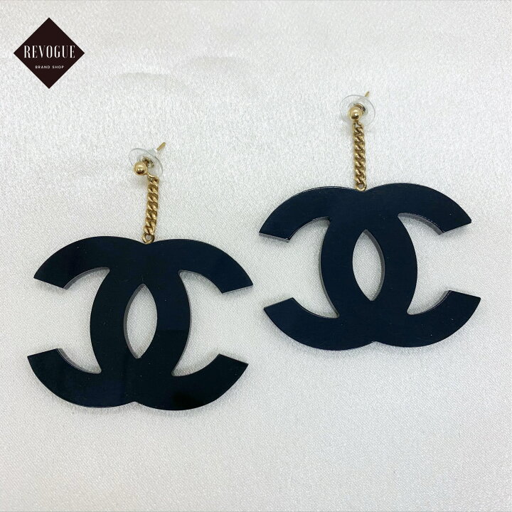 楽天市場】◇CHANEL シャネル ビッグココマーク スイング ピアス BK GP 