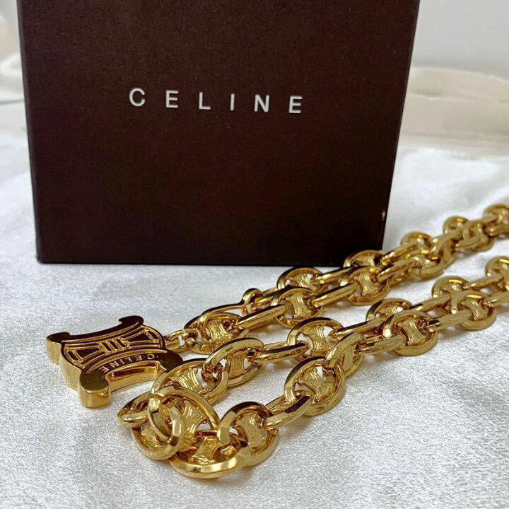 楽天市場】◇CELINE セリーヌ ブラゾン柄 マカダム チェーンベルト GD 