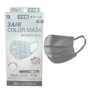 3AIR COLOR MASK 3GA[J[ }XN ӂTCY O[ 30 @×2Zbg@ 4562473882379