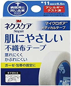 ネクスケア 肌にやさしい不織布テープ ホワイト (11mm×6.5m)×1個 4987580212732 【取寄商品】