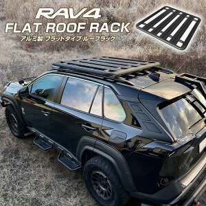 RAV4 50系 ルーフキャリア フラットタイプ アルミ製 ルーフラック ルーフバスケット ルーフ レインガーター Aタイプ オフロード ブラック 外装 カスタム パーツ ドレスアップ【西濃運輸】
