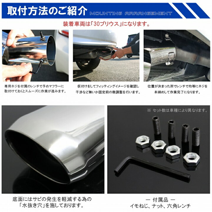 楽天市場 ハスラー Mr31s Mr41s ターボ車専用 マフラーカッター 大口径 シルバー ステンレス Sus304 オーバル 下向き シングル チタンブルー カスタム パーツ 宅配 ドレスアップ